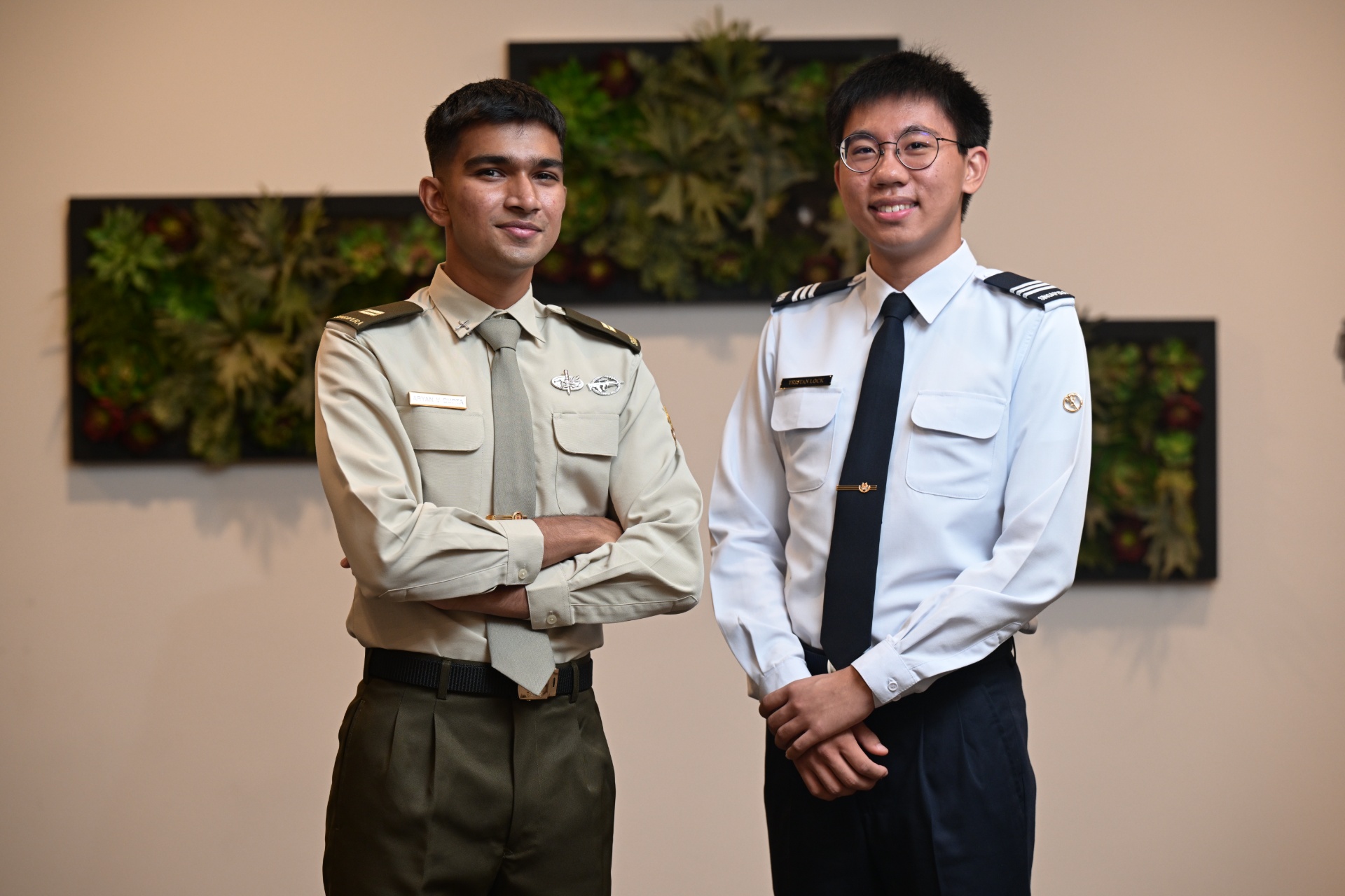 LTA Gupta (left) and OCT Lock (right) are fulfilling their childhood dreams joining the SAF.